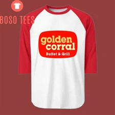 Golden Corral Restaurant Men's Raglan Red Size S to 2XL