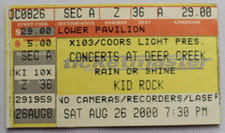 Kid Rock Concert Ticket Stub August 26 2000 Deer Creek