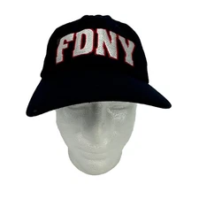 Vintage FDNY Blue Strapback Hat USA Made 90s Used Condition Dad Street Wear  Cap