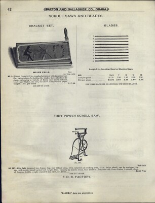 1927 PAPER AD Millers Falls Foot Pedal Power Scroll Saw 