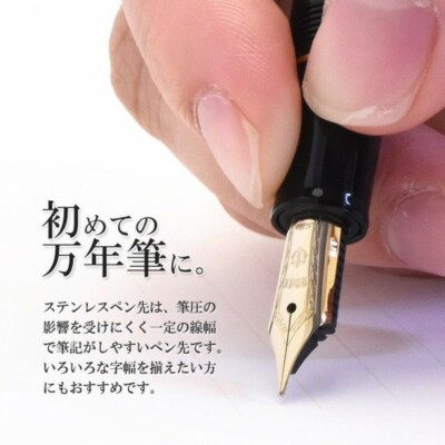Sailor Profit Casual Fountain Pen Gold Trim Black Medium Fine Nib