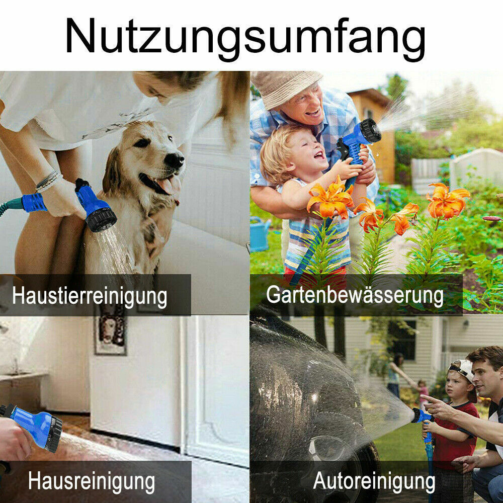 Expandable Garden Hose Pipe Anti Kink Water Spray Gun Magic Hose 50/75