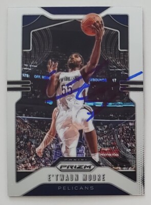 E'Twaun Moore Signed Prizm #174 2019-20 Card New Orleans Pelicans Auto NBA RAD