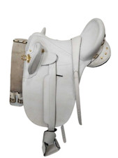 Australian Stock White Color Horse Saddle with Accessories without Horn.