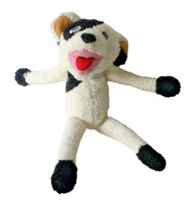 Dog Plush Black White Spotted Floppy Stuffed Animal 7" Gift Toy