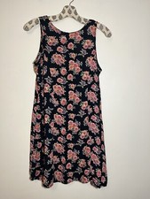 ATLAST & CO. black pink floral vintage 90s dress Size Medium