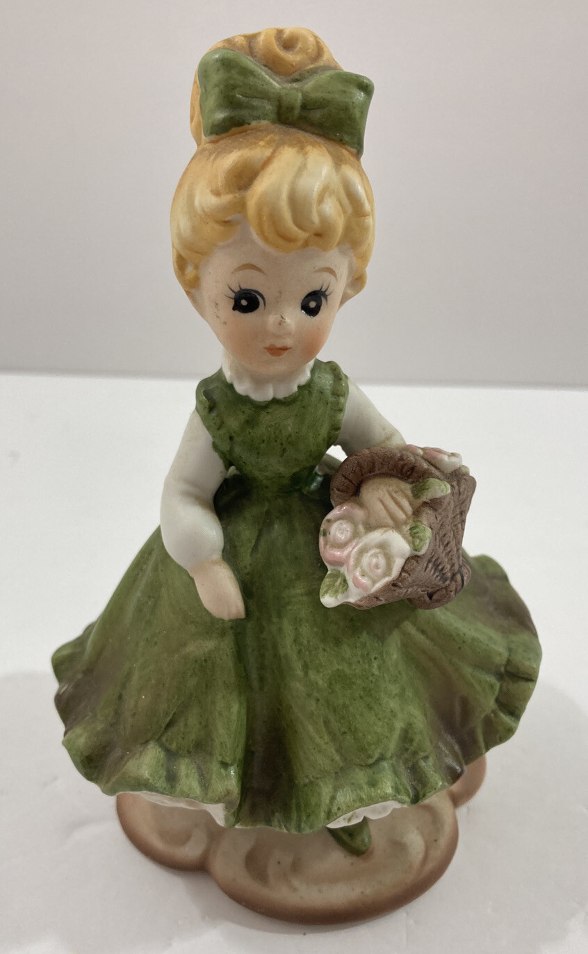 Vintage Napcoware Girl in Green Dress porcelain Figurine 5.5"H Japan eBay