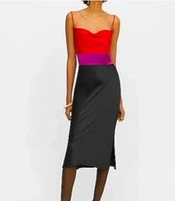 Colorblock Strappy Midi Dress By Express - XS - Red Pink & Black NWOT