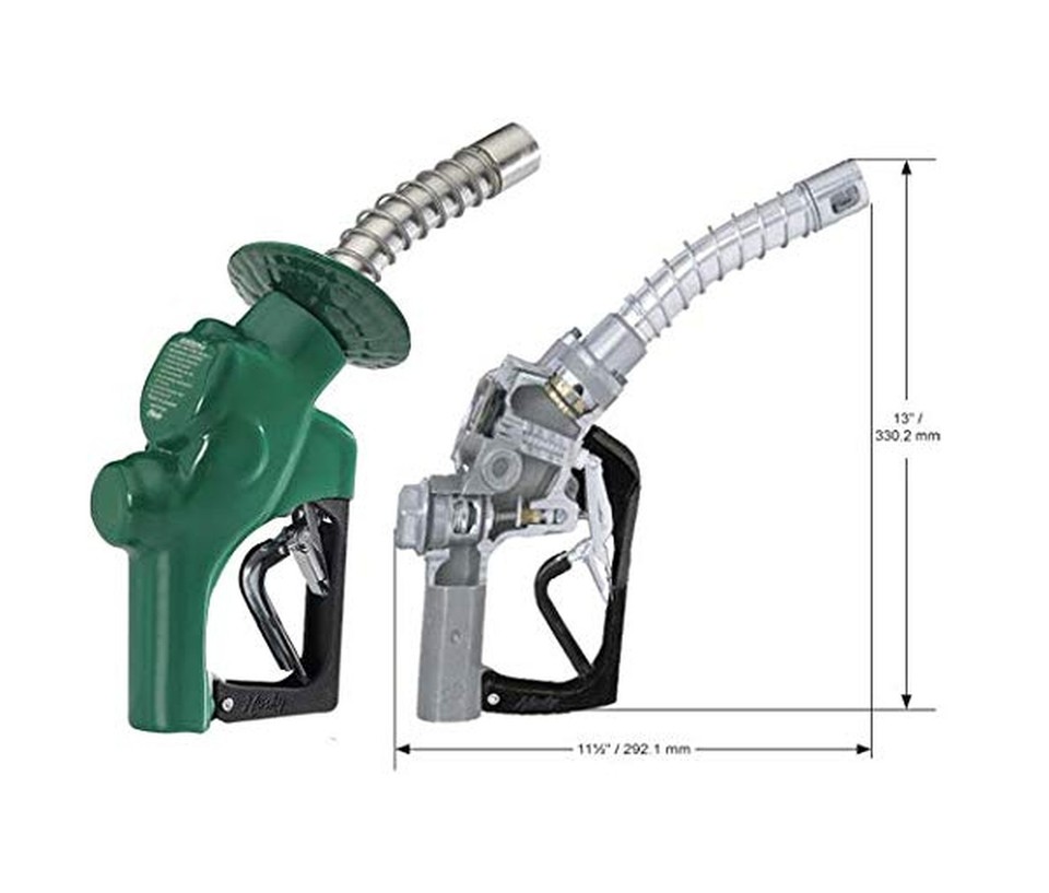 Ugello Diesel Husky 173310N-03 New VIII - Resistente Con Clip Aperta A Tre Tacche - Protezione Completa E Paramani Verde Per Rifornimento Camion - 6