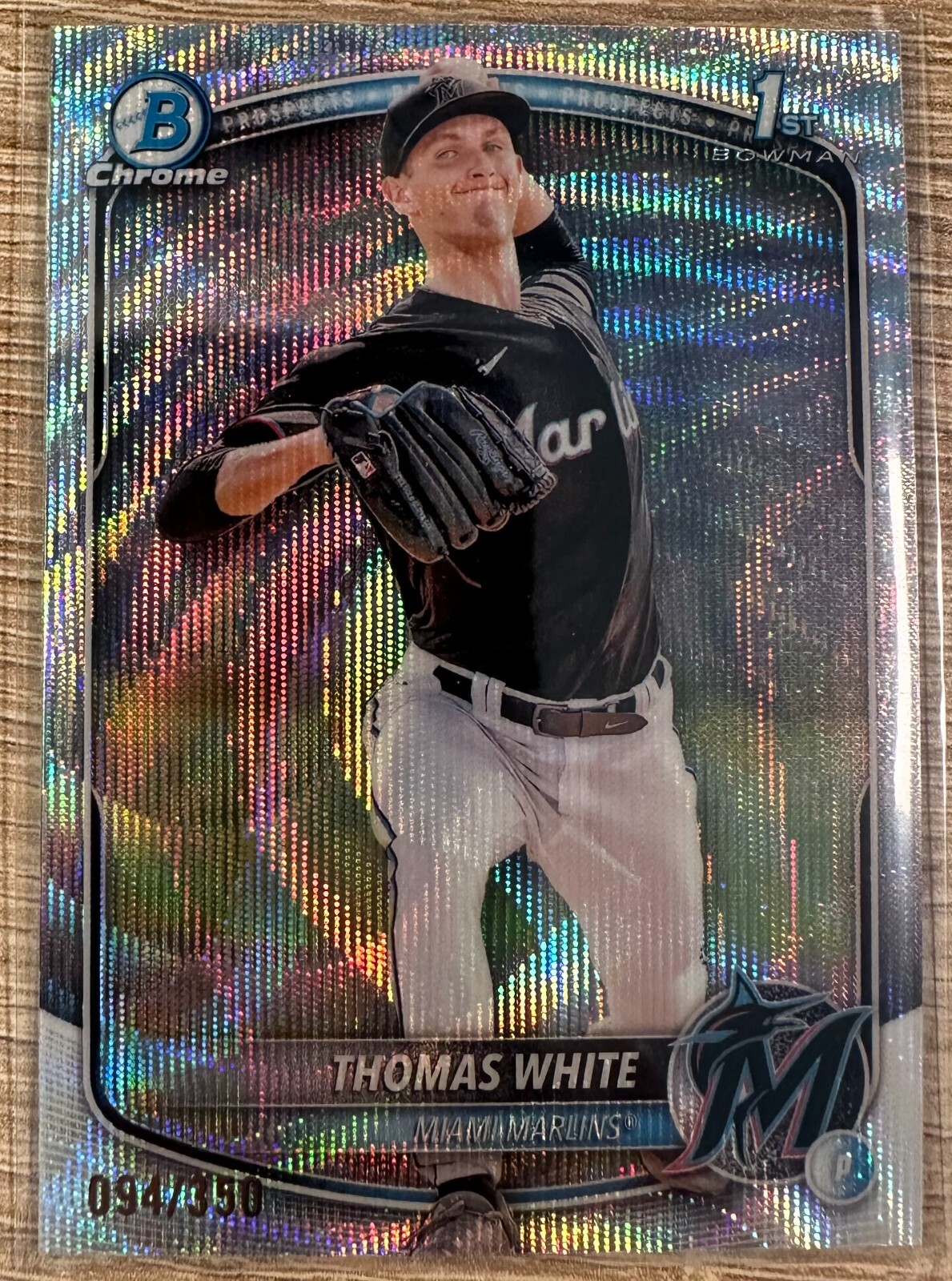 THOMAS WHITE 2025 1ST BOWMAN CHROME WAVE REFRACTOR #094/350 #BCP-69
