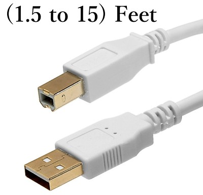 2.0 USB Type A to B Male Cable for Computer Printer Scanner Fax PC Connect Cord