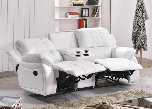 3+2 Ledersofa Kombination, Couch Set Wohnzimmer klassisch, 5131-3+2-206 - Bild 9 von 11