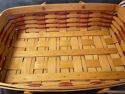 Longaberger 1997 Sweetheart Red Medium Gourmet Gathering Basket & Fabric Liner - Imagen 6 de 24