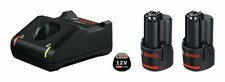 Bosch Professional GBA Akku Starter-Set 2 x 12 V 3 Ah und GAL 12V-40 1600A019RD