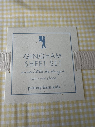 NEW Pottery barn kids GINGHAM Twin SHEET SET - Picture 2 of 4