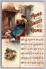 Postcard | Antique Home Sweet Home Copyrighted 1908 By Chas Rose