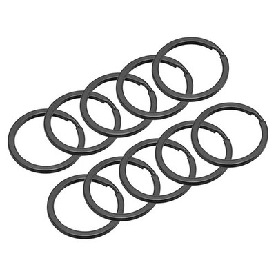 Split Keychain Rings, 30mm/1.2inch Round Flat Key Holder, Black, 24Pcs