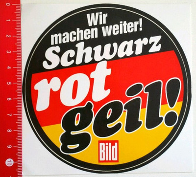 Bild alter Aufkleber Sticker Bild - Schwarz rot geil (250516141)