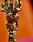 Tibetan Prayer Bell 7" height,4" base,1940 era, Nice Ring Tone Bronze — photo 2