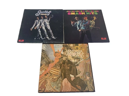 3 Classic Rock Vinyl LP Lot: Jimi Hendrix, Santana, Cream Goodbye L2D Y958