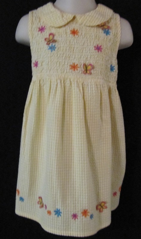 Speechless Sleeveless Yellow and White Checked Dress with Flowers Size 4