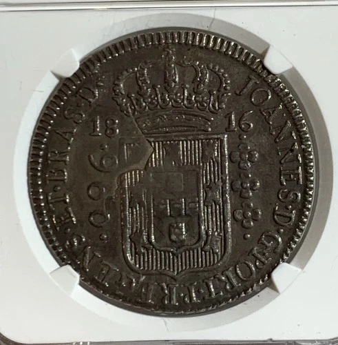 Brazil João Prince Regent 960 Reis 1816-B AU55 NGC, Bahia mint, KM307.1, LMB-401