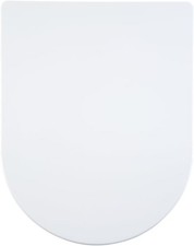 AQUALONA Premium D Shape Soft Close Toilet Seat White Quick Release Thermoplast