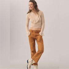 Anthropologie Pilcro The Yaya Crop Flare Pants in Bronze sz:25 138- PLEASE READ