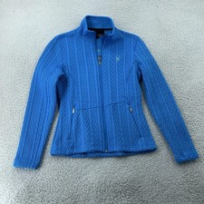 Spyder Major Cable Core Stryke Jacket Womens S Blue Full Zip Fleece Lined