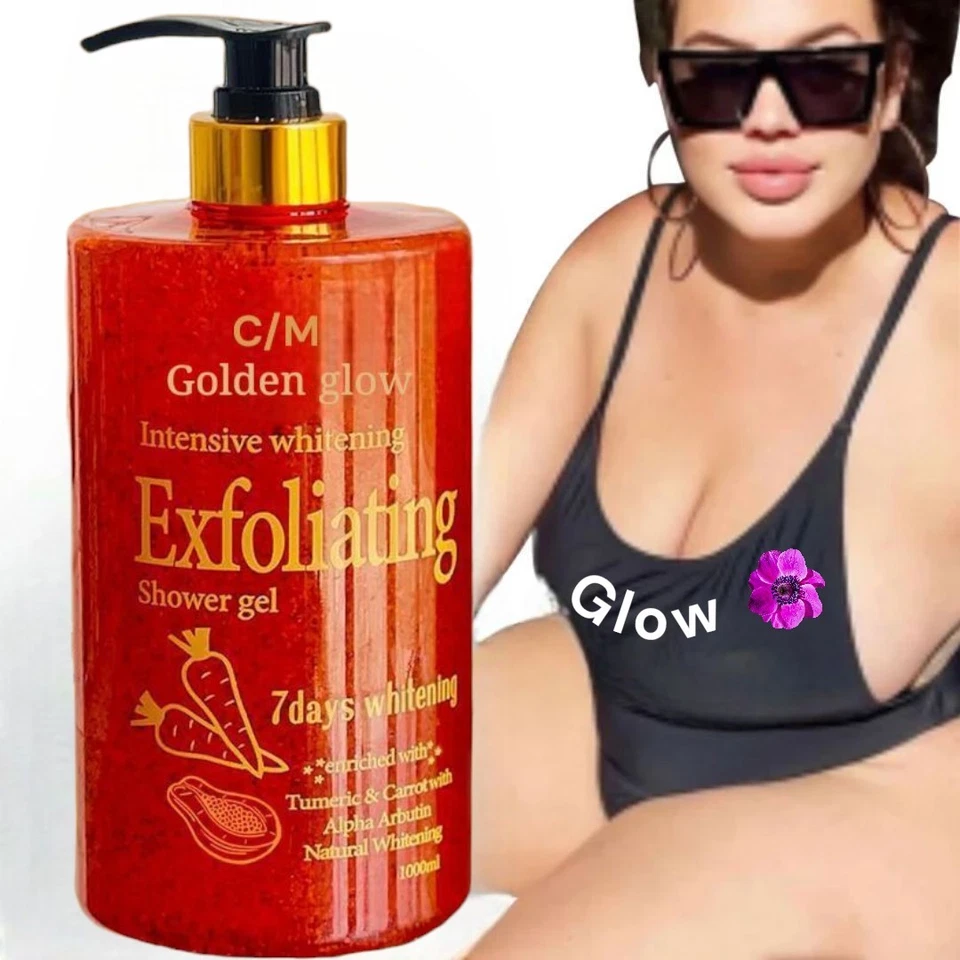 Golden Glow Intensive Whitening Shower Gel Skin Soft Exfoliant 1000ml [USA Stock - Image 3 of 4