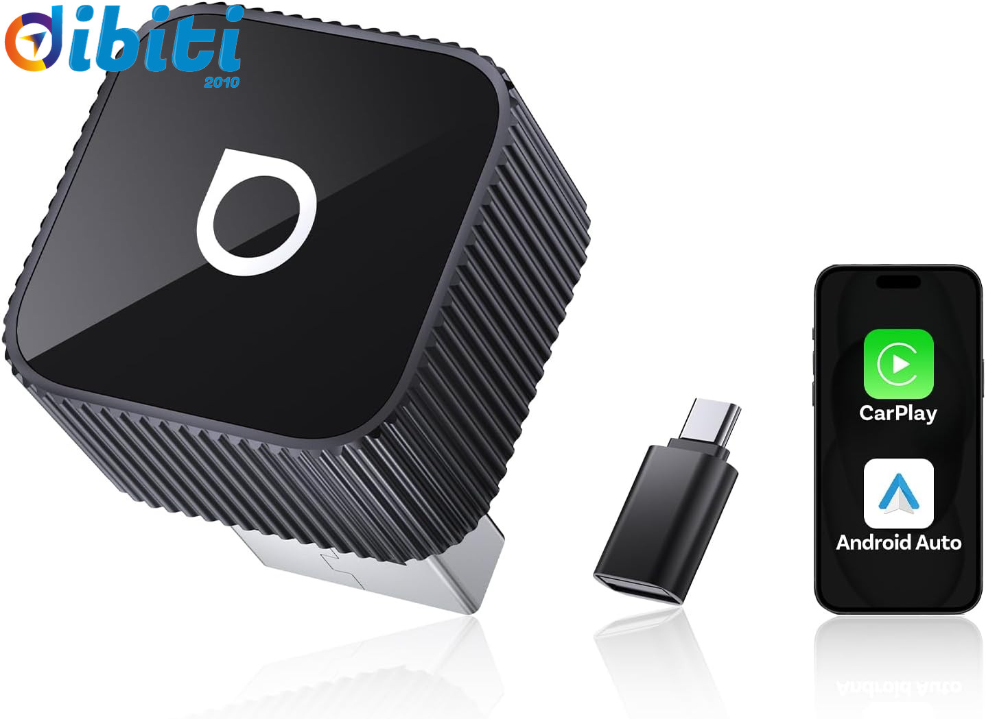 Adattatore Wireless Carplay & Android Auto, Mini Slim per Ios 10+ & Android 11+,