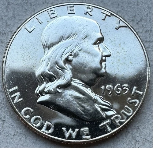 1963 Proof Franklin Half Dollar 90% Silver-INV#8364