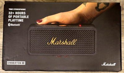 Marshall Emberton III Black Brass Portable Bluetooth Speaker