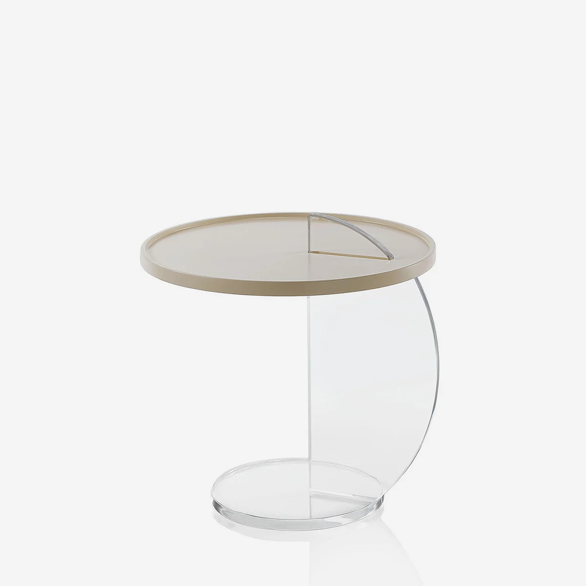Table basse ronde Sail en acrylique pour salon : finis les meubles massifs