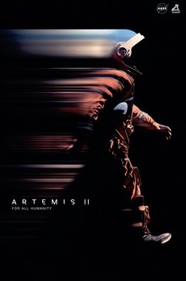 NASA Artemis II For All Humanity Poster Astronaut Space Wall Art Print