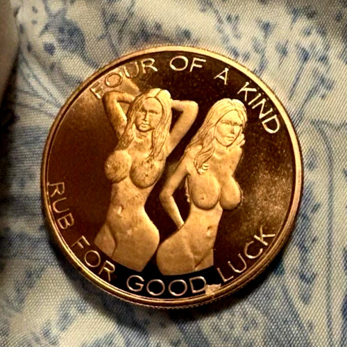 Four of a kind Coin Rub For Good Luck 1 oz copper .999 RARE
