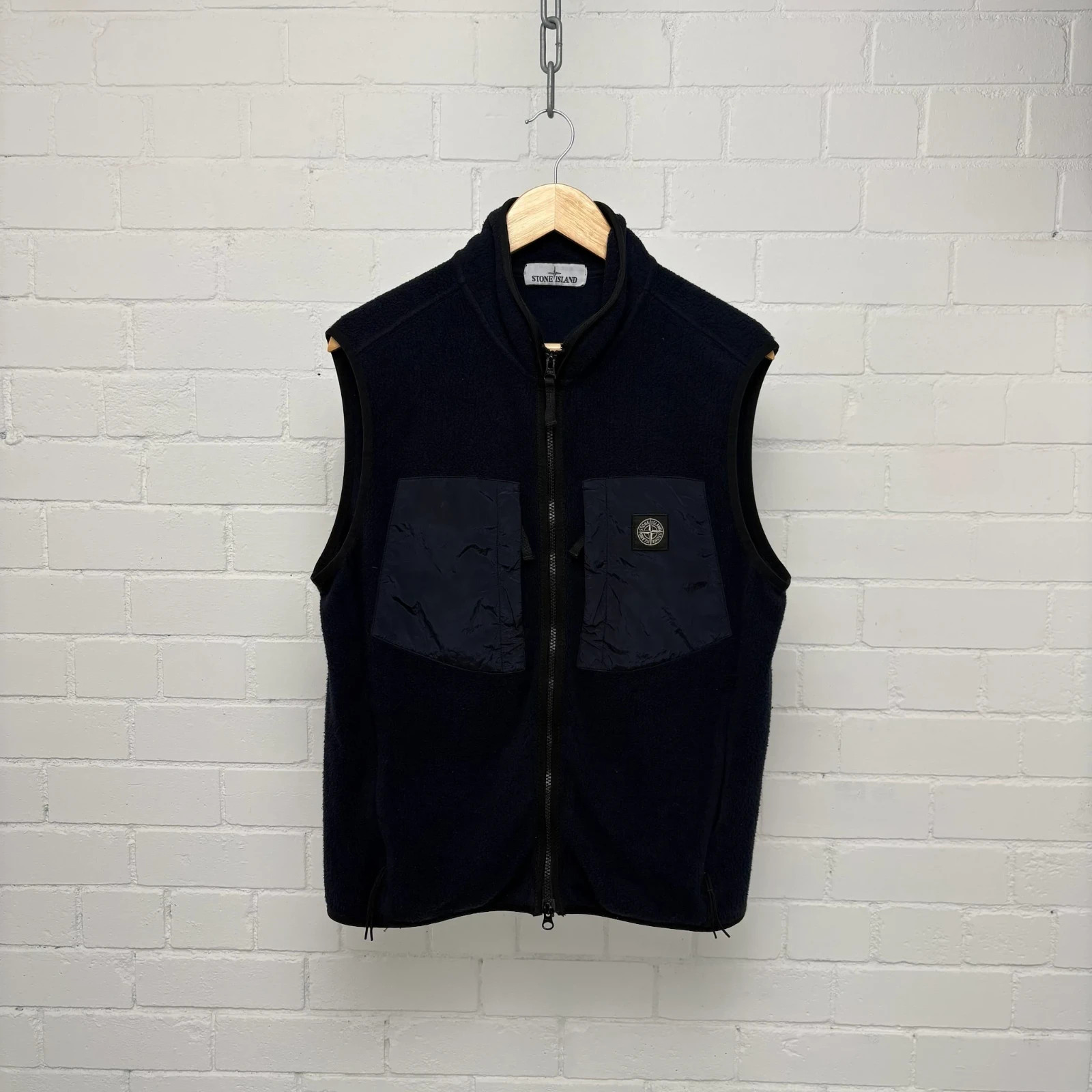 Stone Island Navy Teddy Fleece Gilet
