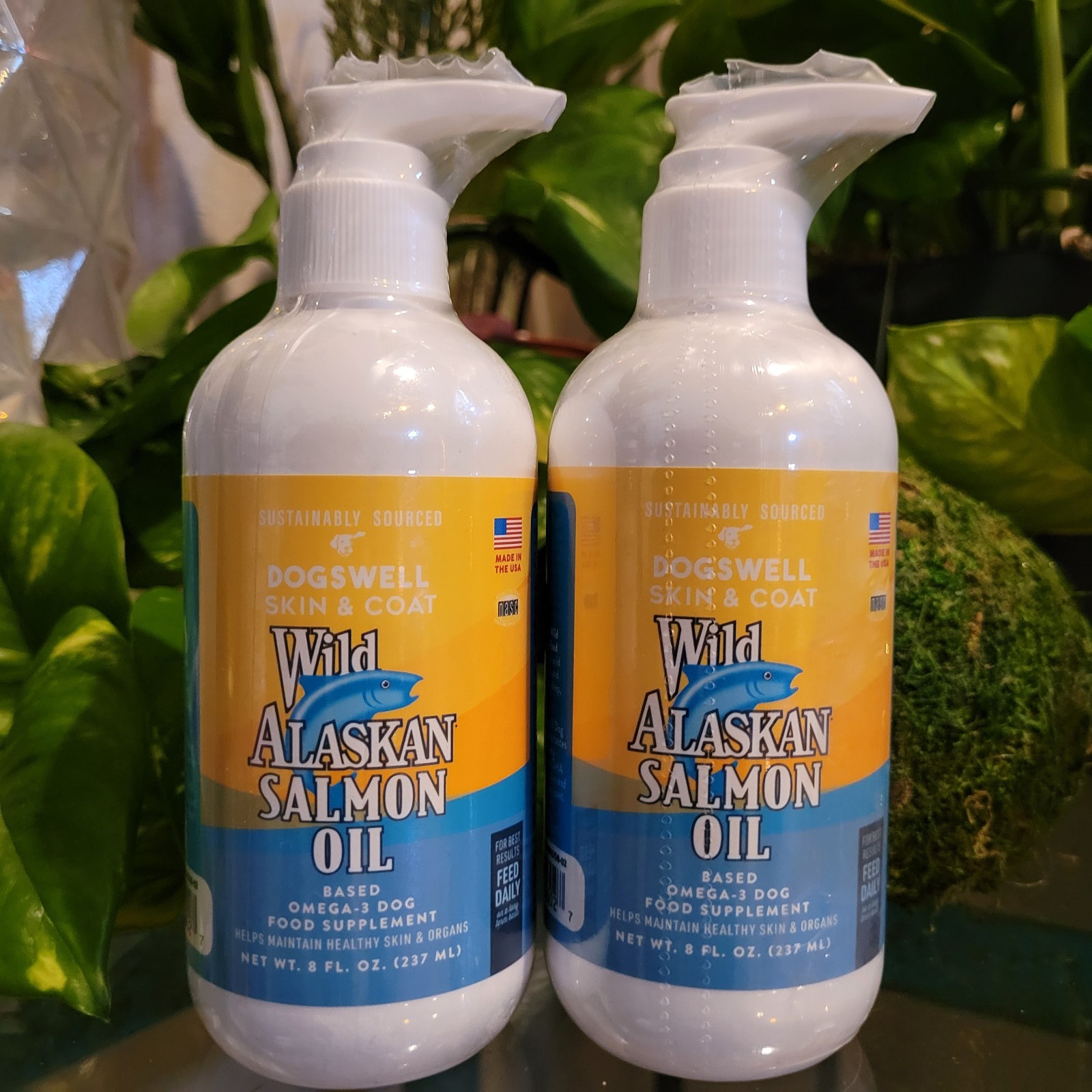 2 Bottles-Dogswell Skin & Coat Wild Alaskan Salmon Oil for D