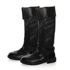 Black Faux Leather Adult Costume Boot Top Covers