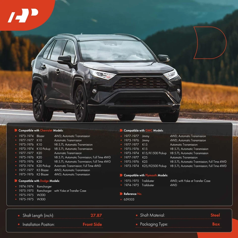 Conjunto de eje de transmisión delantero A-Premium para Chevrolet K10 Blazer GMC K15 Foto 2 de 4