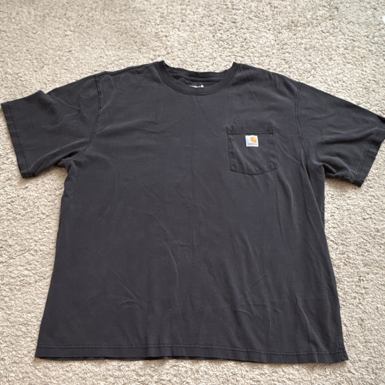 Carhartt K87 Black Knit Cotton Pocket T-Shirt Loose Fit 2XL Men's Crew Neck