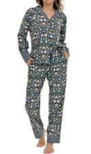 Vera Bradley Women's S 2-Piece Pajama Set Long Sleeve Notch Collar  Pants N0166