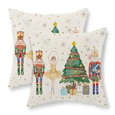Christmas Pillow Covers 18x18 Set of 2 18" x 18" Pack of 2 Nutcracker 2
