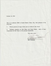 IKE TURNER Original Signed 1994 Legal Document TINA