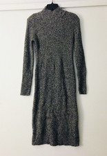 UNI QLO Ladies Long Sleeve Mock-Neck Midi Sweater Dress Size S - Form Fitting