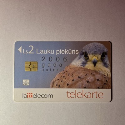 Lattelecom country falcon 2006 Chip Phone Card Bird Latvia Europe