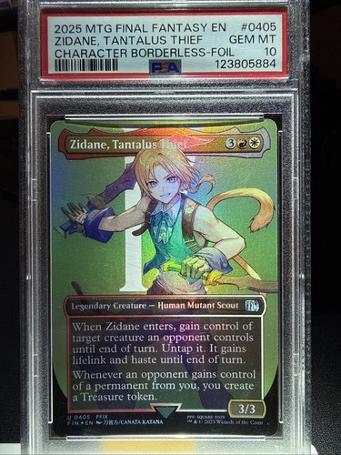 2025 Zidane, Tantalus Thief (Borderless) Final Fantasy Foil PSA 10