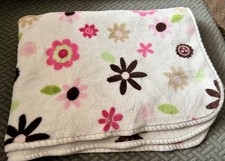 Circo Baby Plush White Floral Blanket Lovey Target Flowers 28x40  Pink Brown