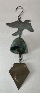 Harmony Hollow HHBW Jeff Cross 15" Bronze Wind Bell Chime 731 with Bird Motif