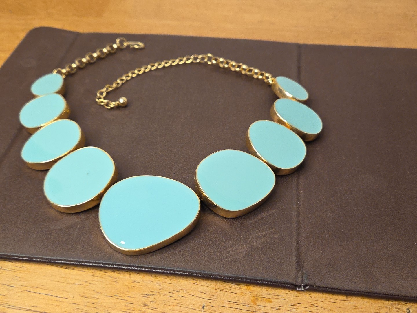 KENNETH JAY LANE KJL TURQUOISE ENAMEL NECKLACE - image 3